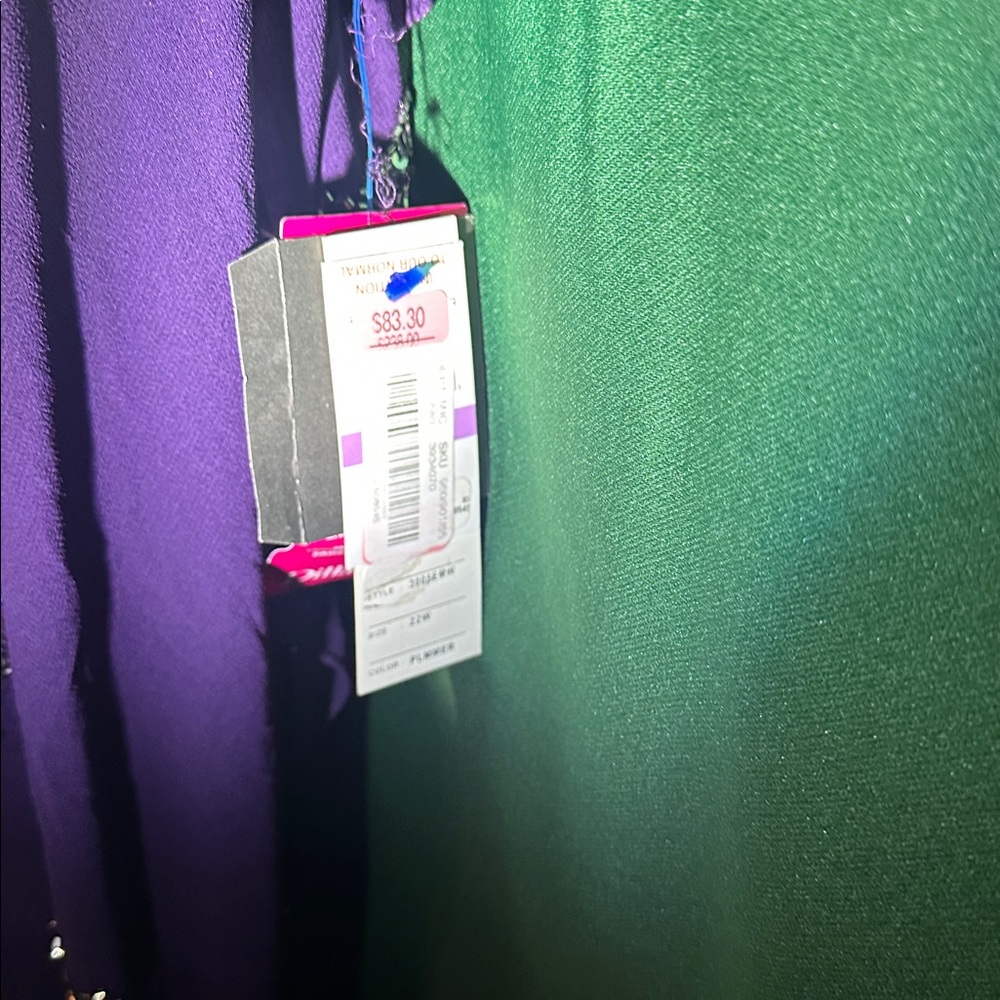 J Kara Deep Purple Asymmetrical Gown - Picture 4 of 4
